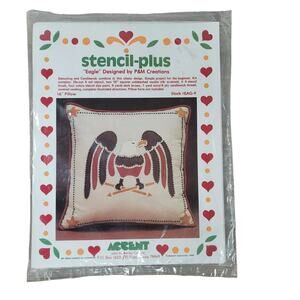 Southwest Style Eagle Stencil Vintage Craft Kit DIY Throw Pillow Cover NO PAINT